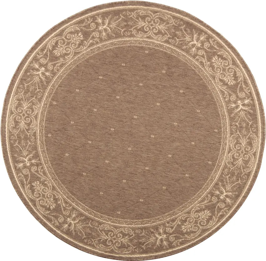 Safavieh Courtyard 5'-3" x 5'-3" Rug in Brown / Natural
