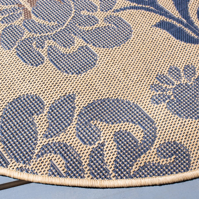 Safavieh Courtyard 5'-3" x 5'-3" Rug in Natural Brown / Blue