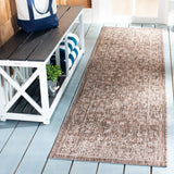 Safavieh Courtyard 2'-3" x 10'-0" Rug in Brown / Ivory