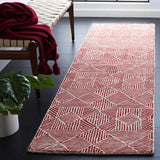 Safavieh Abstract 2'-3" x 8'-0" Rug in Red / Ivory