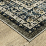Oriental Weavers Sphinx Sumter Sum06 Grey/ Blue Rug - corner detail
