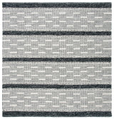 Safavieh Striped Kilim 7'-0" x 7'-0" Rug in Black / Ivory
