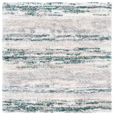 Safavieh Fontana Shag  800 6'-7" x 6'-7" Rug in Ivory / Green
