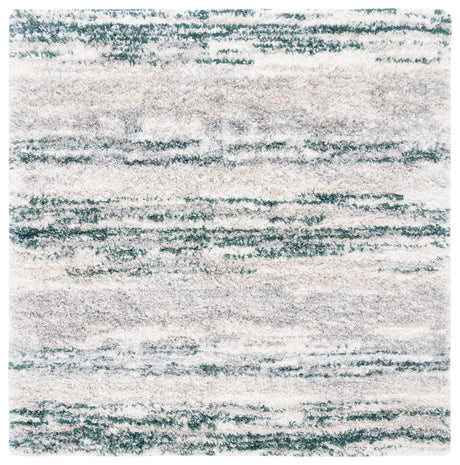 Safavieh Fontana Shag  800 6'-7" x 6'-7" Rug in Ivory / Green