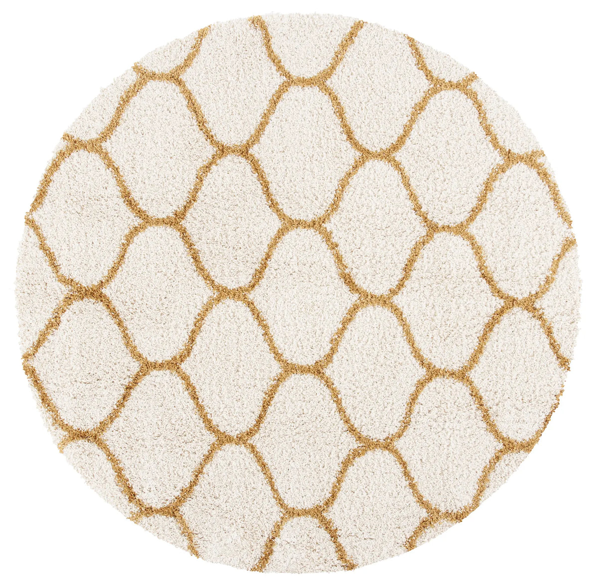 Safavieh Hudson Shag 7'-0" x 7'-0" Rug in Ivory / Gold