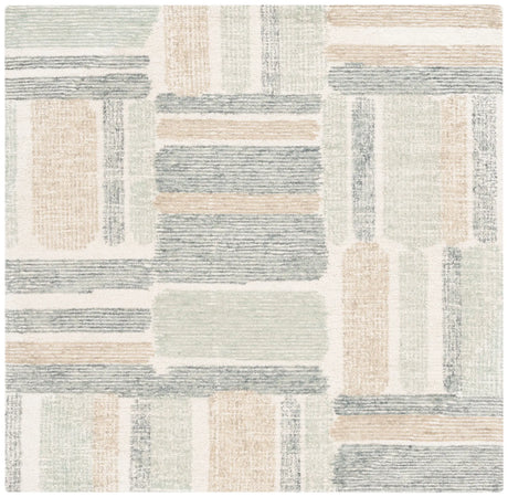 Safavieh Micro-Loop 5'-0" x 5'-0" Rug in Ivory / Grey