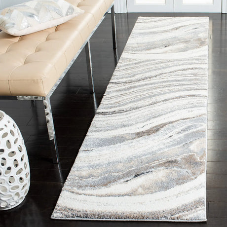 Safavieh Cyrus Shag 2'-2" x 9'-0" Rug in Ivory / Grey