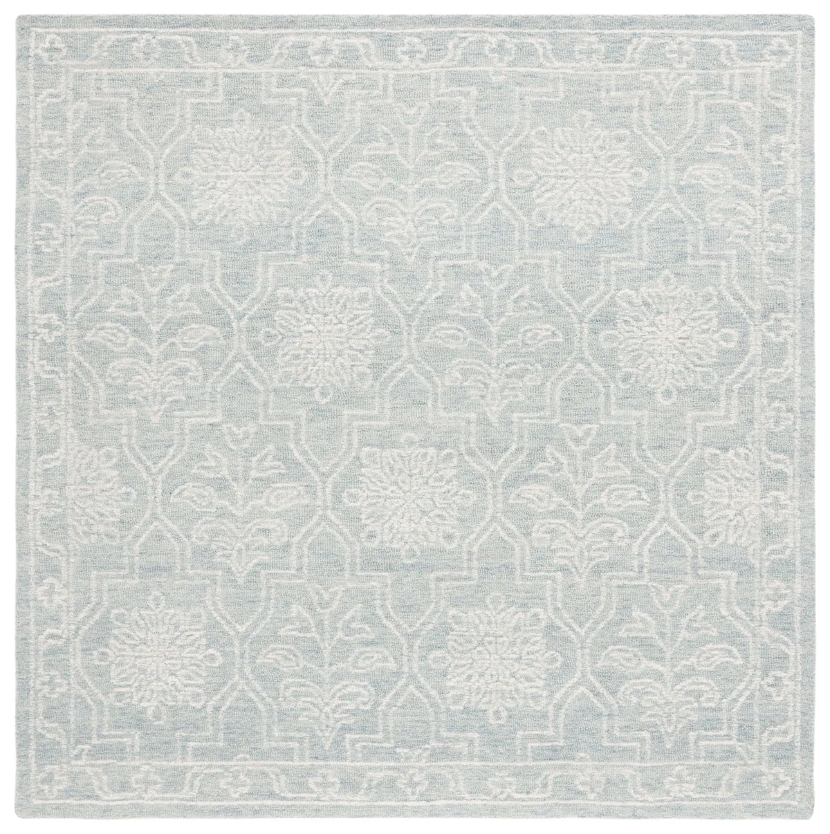 Safavieh Micro-Loop 6'-0" x 6'-0" Rug in Light Grey / Ivory