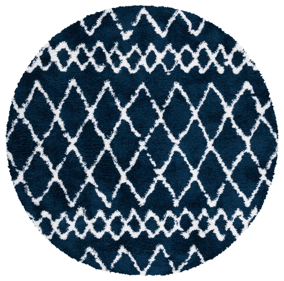 Safavieh Berber Shag 6'-7" x 6'-7" Rug in Navy / Ivory