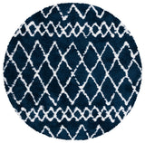 Safavieh Berber Shag 6'-7" x 6'-7" Rug in Navy / Ivory
