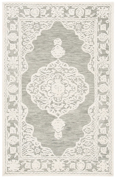 Safavieh Micro-Loop 4'-0" x 6'-0" Rug in Grey / Ivory