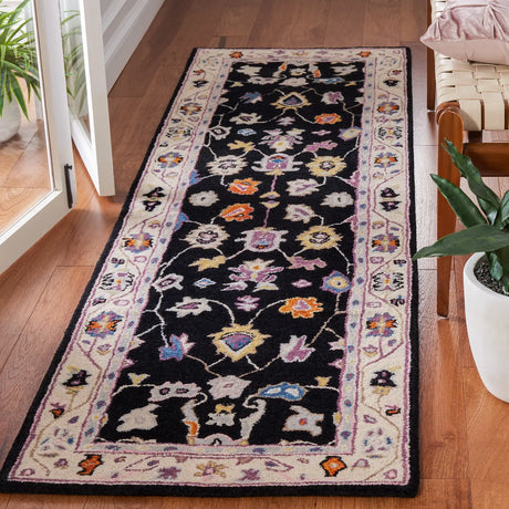 Safavieh Anatolia 2'-3" x 8'-0" Rug in Black / Ivory