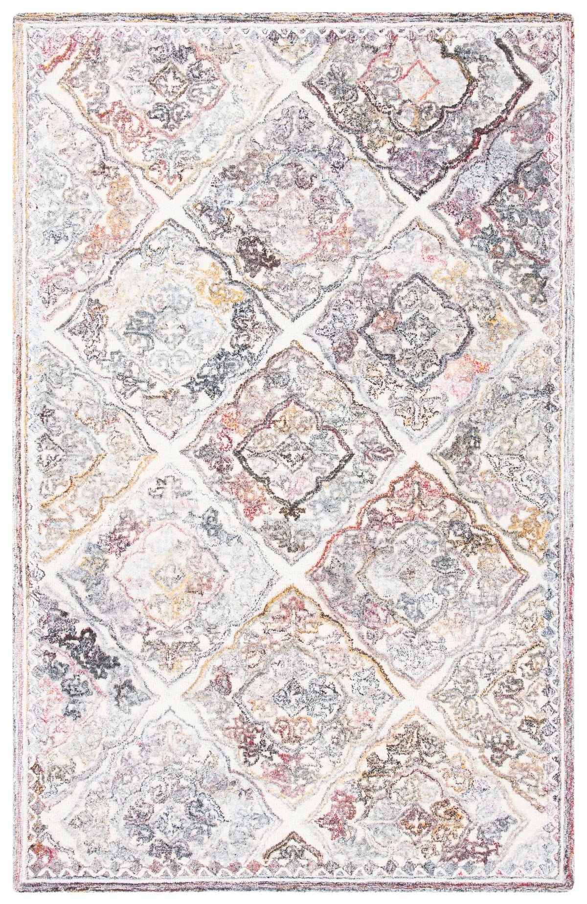 Safavieh Micro-Loop 4'-0" x 6'-0" Rug in Grey / Ivory