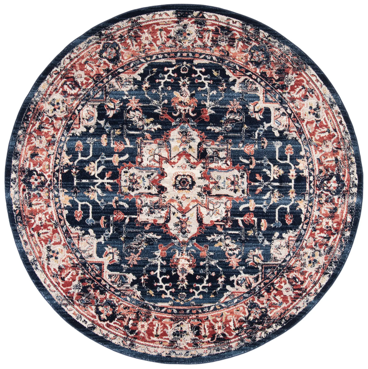 Safavieh Charleston 5'-0" x 5'-0" Rug in Navy / Red