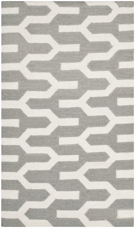 Safavieh Dhurries 2'-6" x 4'-0" Rug in Silver / Ivory