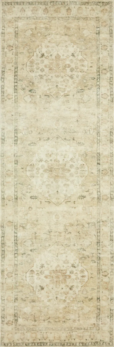 Loloi Rosette Ros-05 Sand/Ivory Rugs - runner flat