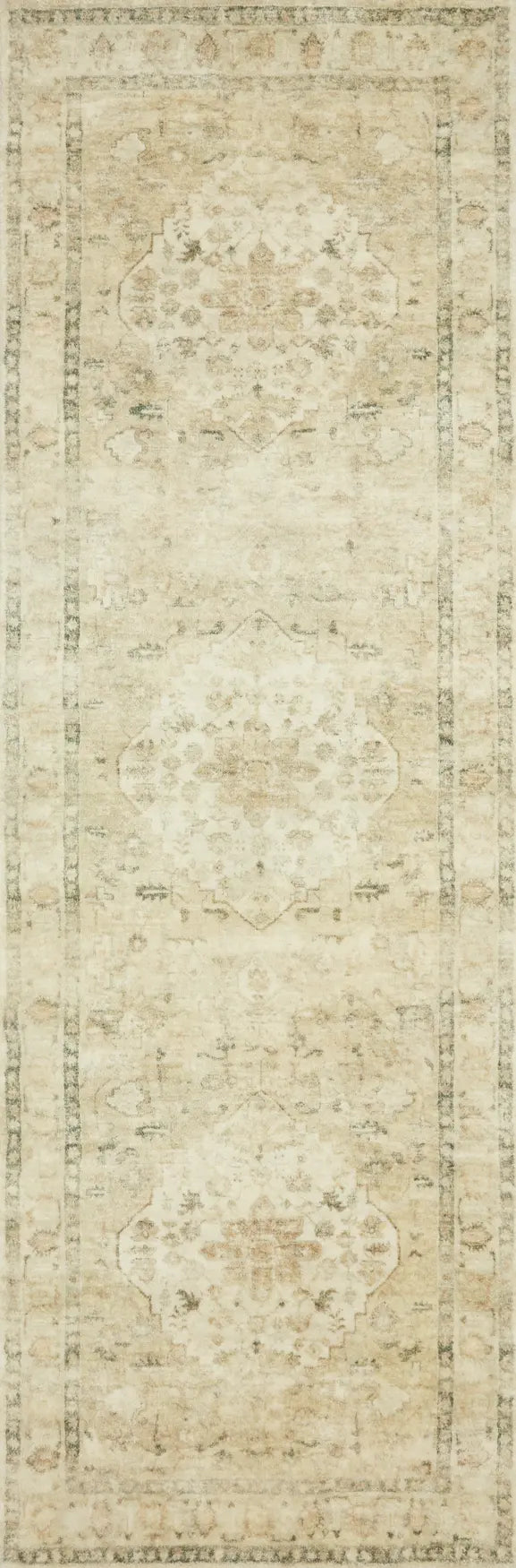 Loloi Rosette Ros-05 Sand/Ivory Rugs - runner flat
