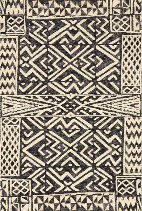 Loloi Mika Mik-13 Ivory/Black Rugs - main flat