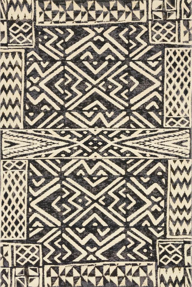 Loloi Mika Mik-13 Ivory/Black Rugs - main flat