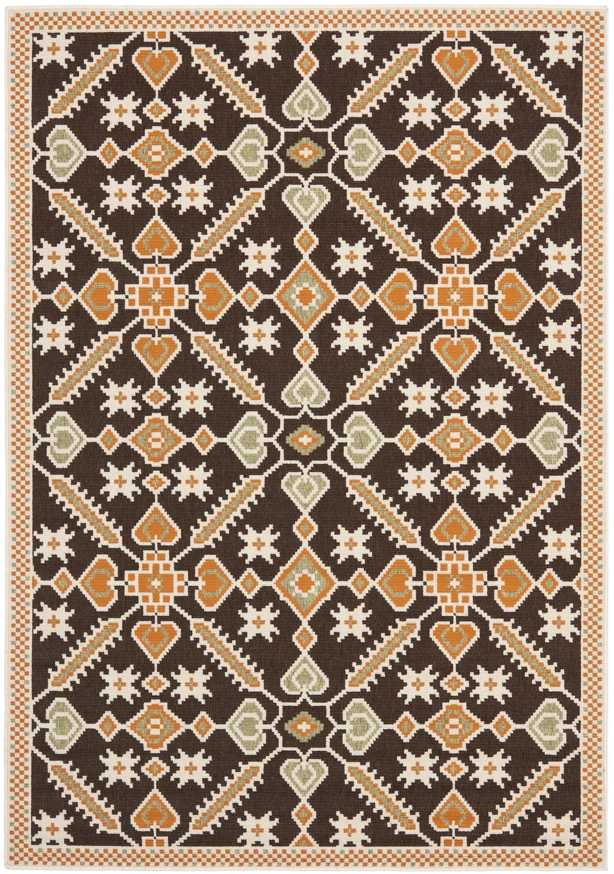 Safavieh Veranda 4'-0" x 5'-7" Rug in Chocolate / Terracotta