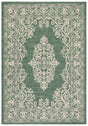 Safavieh Courtyard 4'-0" x 5'-7" Rug in Dark Green / Beige