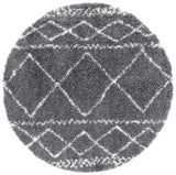 Safavieh Pro Lux Shag 400 6'-7" x 6'-7" Rug in Dark Grey / Ivory