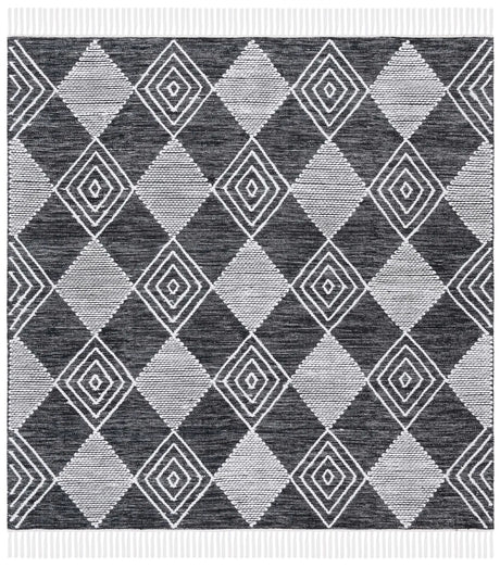Safavieh Kilim 6'-0" x 6'-0" Rug in Black / Ivory
