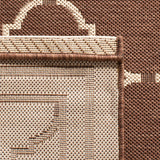 Safavieh Courtyard 4'-0" x 5'-7" Rug in Chocolate / Cream