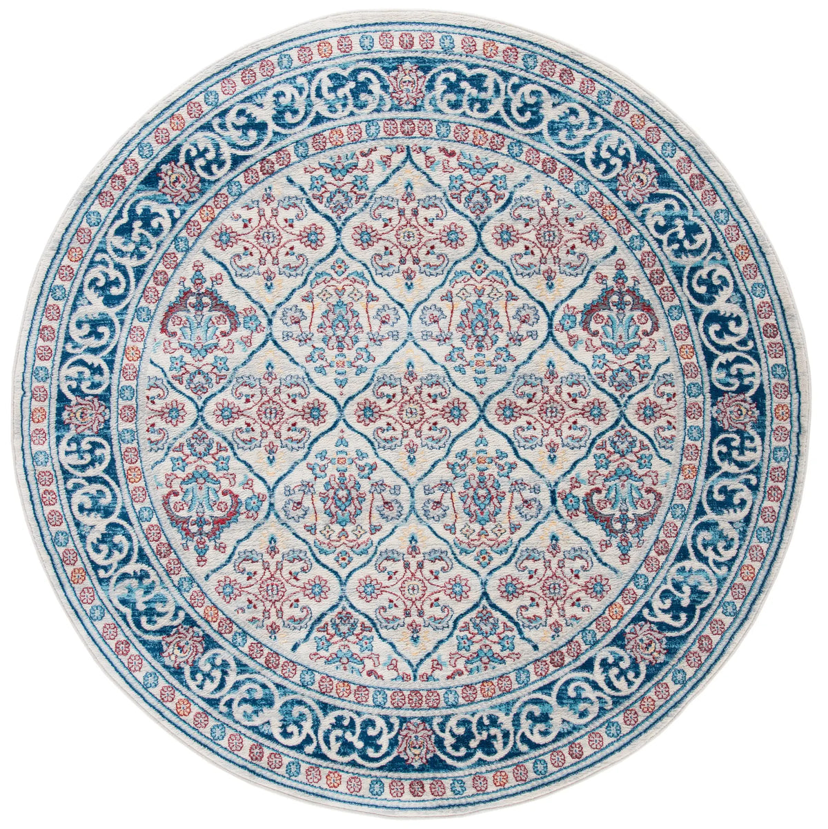 Safavieh Brentwood 6'-7" x 6'-7" Rug in Beige / Navy