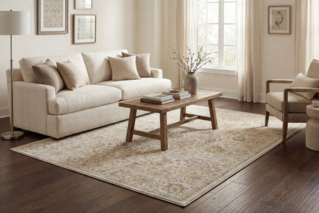 Dynamic Rugs Bloomfield 19606 Power Loomed Traditional Beige/Grey/Cream Rug - Room