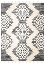 Safavieh Moroccan Tassel Shag 10'-0" x 14'-0" Rug in Ivory / Grey