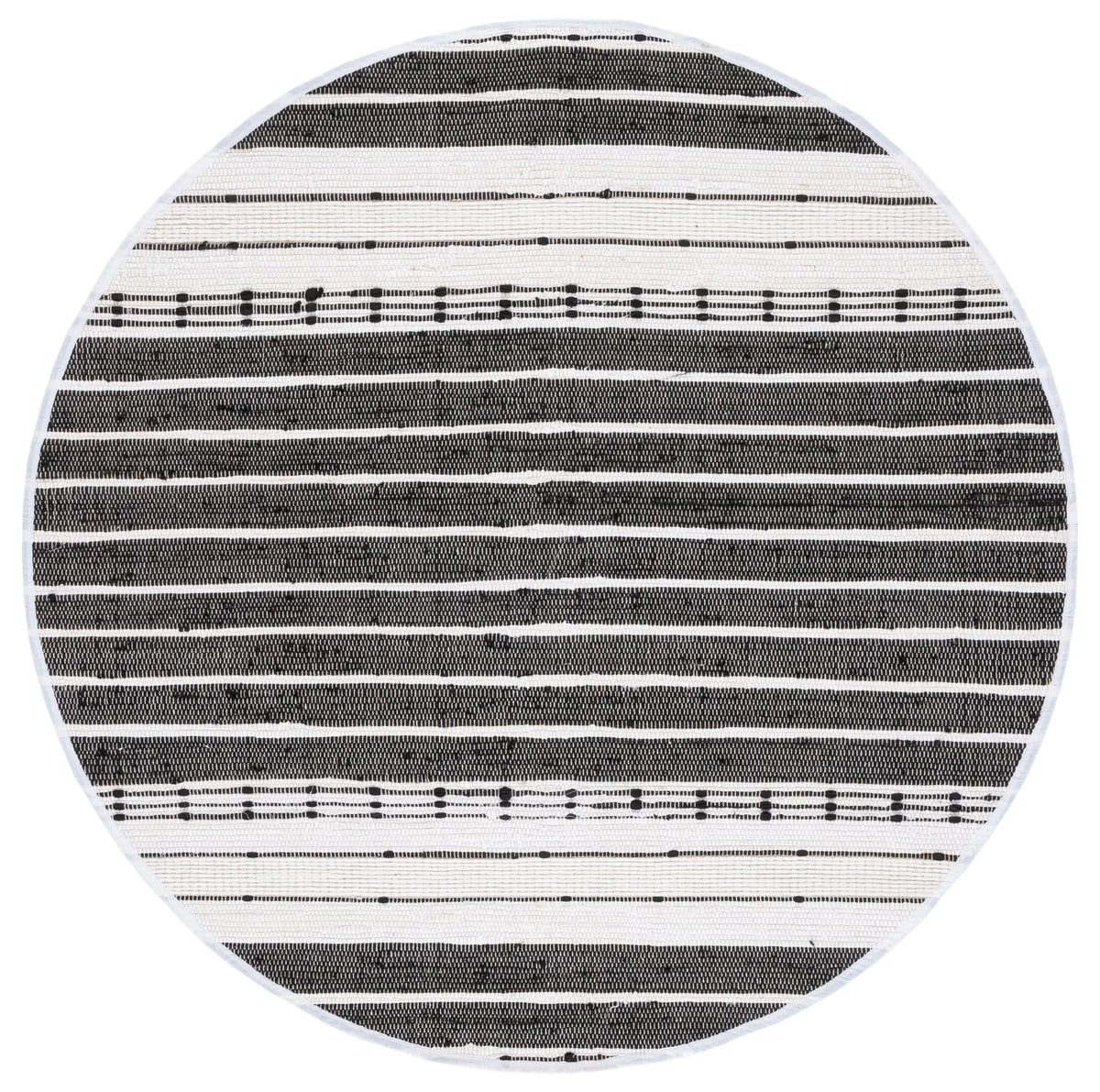 Safavieh Striped Kilim 6'-0" x 6'-0" Rug in Black / Ivory