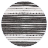 Safavieh Striped Kilim 6'-0" x 6'-0" Rug in Black / Ivory