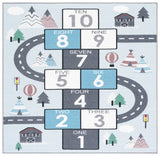 Safavieh Kids Playhouse 200 5'-0" x 5'-0" Rug in Grey / Blue