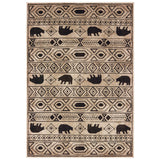 Oriental Weavers Sphinx Woodlands 9651A Ivory / Black Rugs - main flat