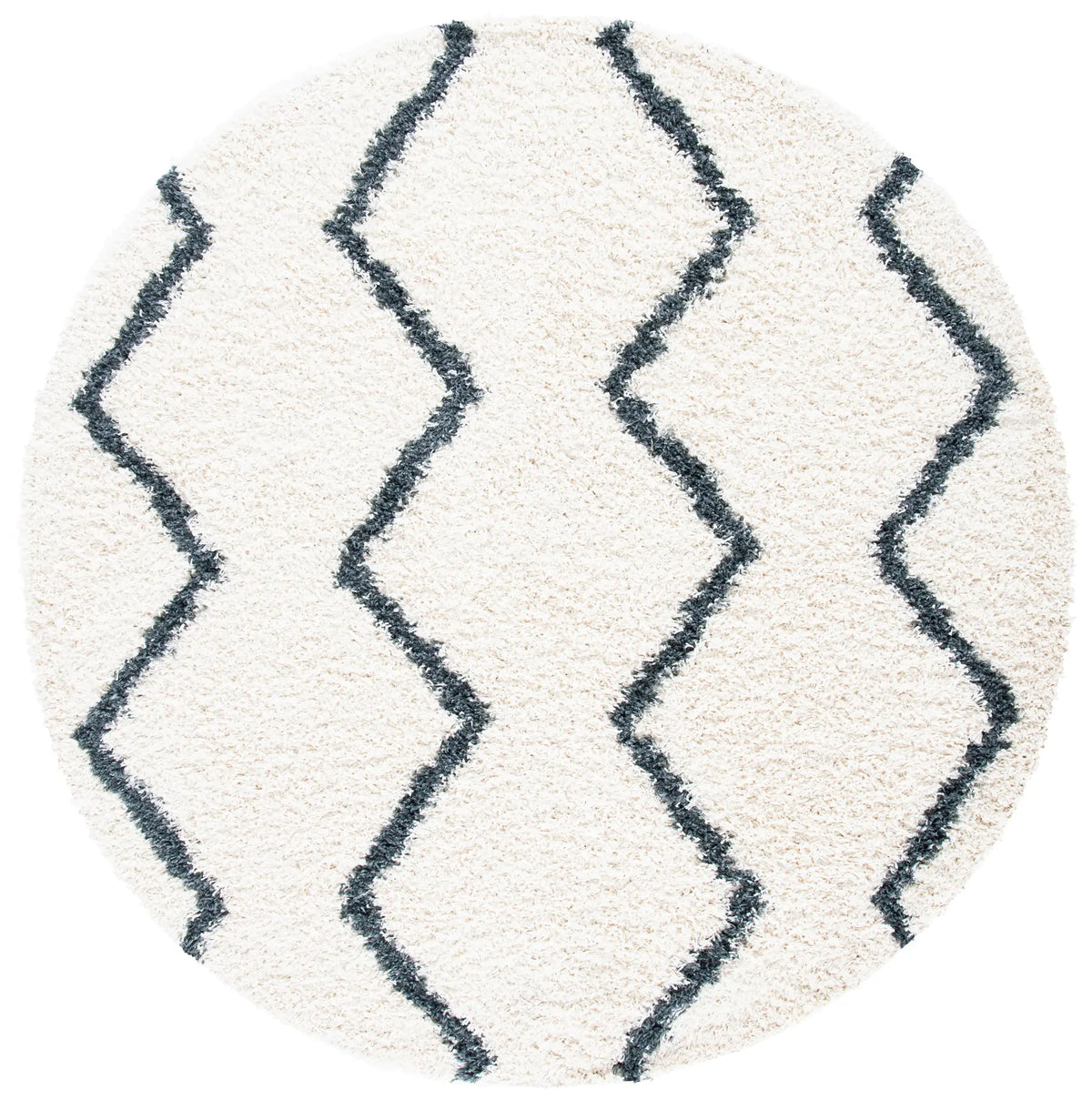 Safavieh Venus Shag 600 6'-7" x 6'-7" Rug in Ivory / Dark Grey