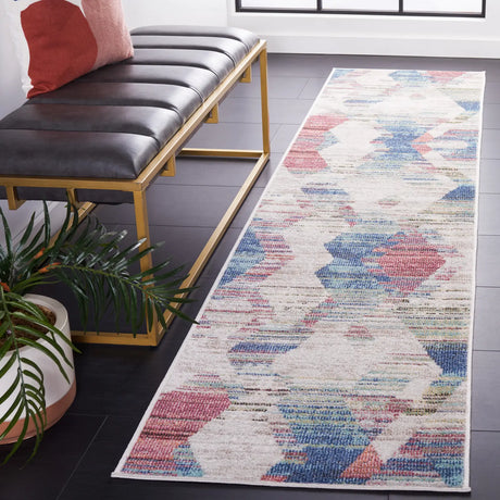 Safavieh Phoenix 500 2'-2" x 9'-0" Rug in Ivory / Blue