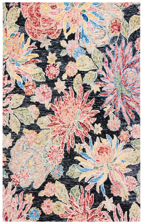 Safavieh Jardin 4'-0" x 6'-0" Rug in Charcoal / Red