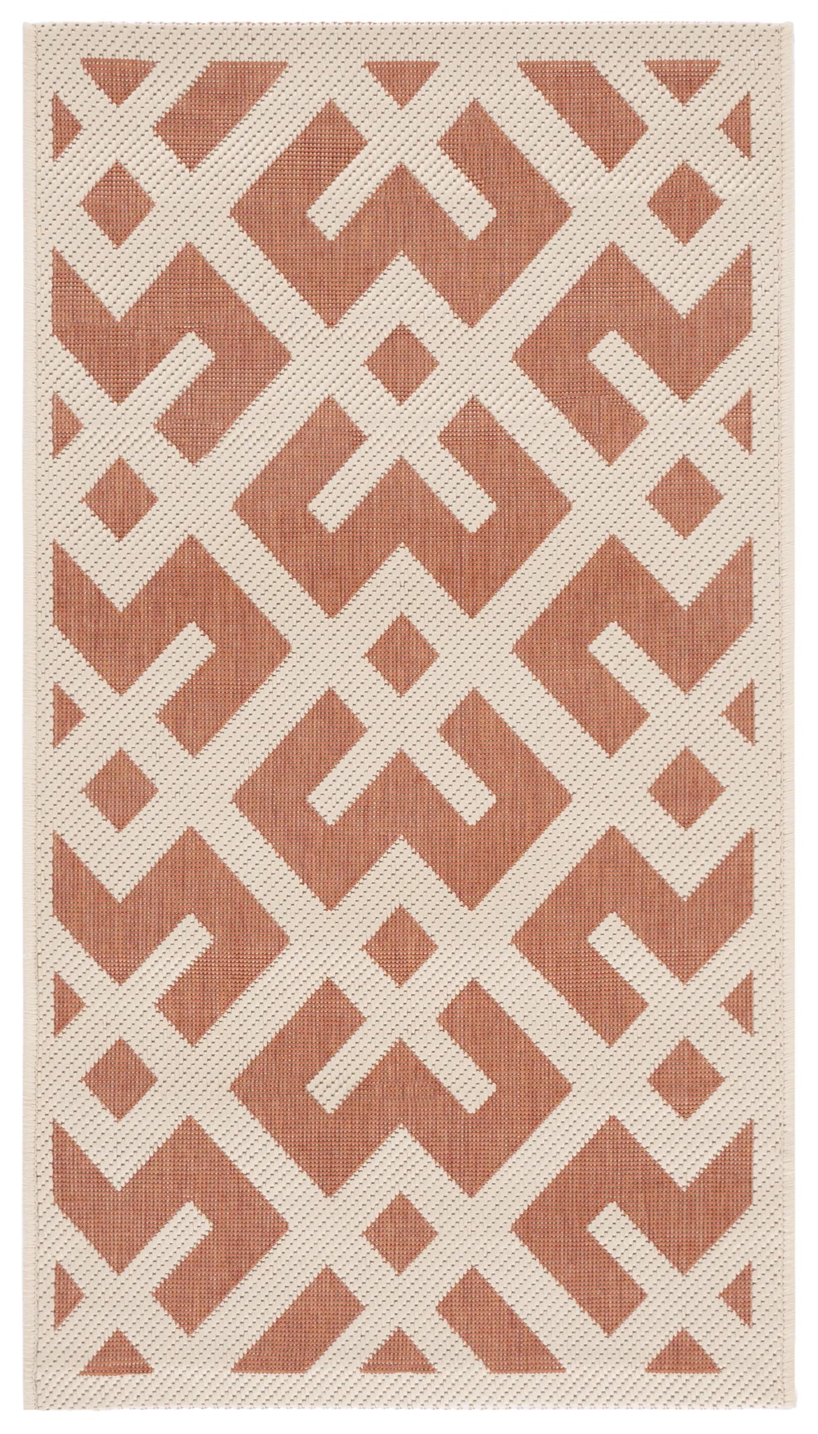 Safavieh Courtyard 2'-0" x 3'-7" Rug in Terracotta / Bone