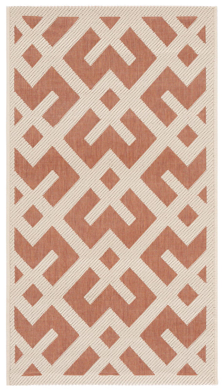 Safavieh Courtyard 2'-0" x 3'-7" Rug in Terracotta / Bone
