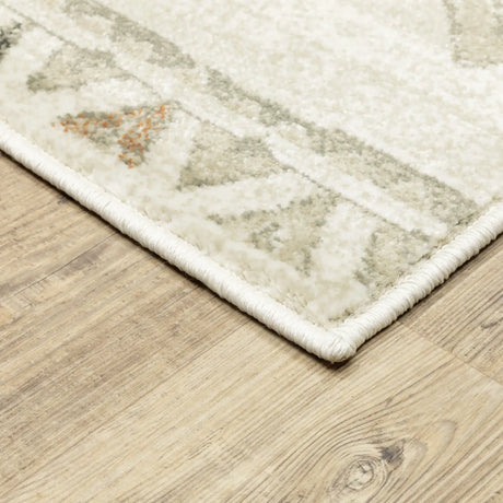 Oriental Weavers Sphinx Georgia 660B0 Ivory/ Orange Rugs - corner detail