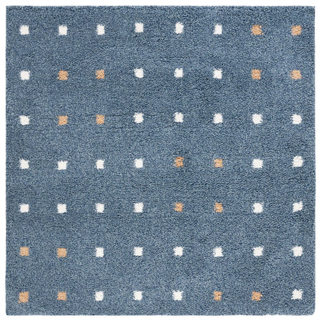 Safavieh Calico Shag 6'-7" x 6'-7" Rug in Blue / Ivory