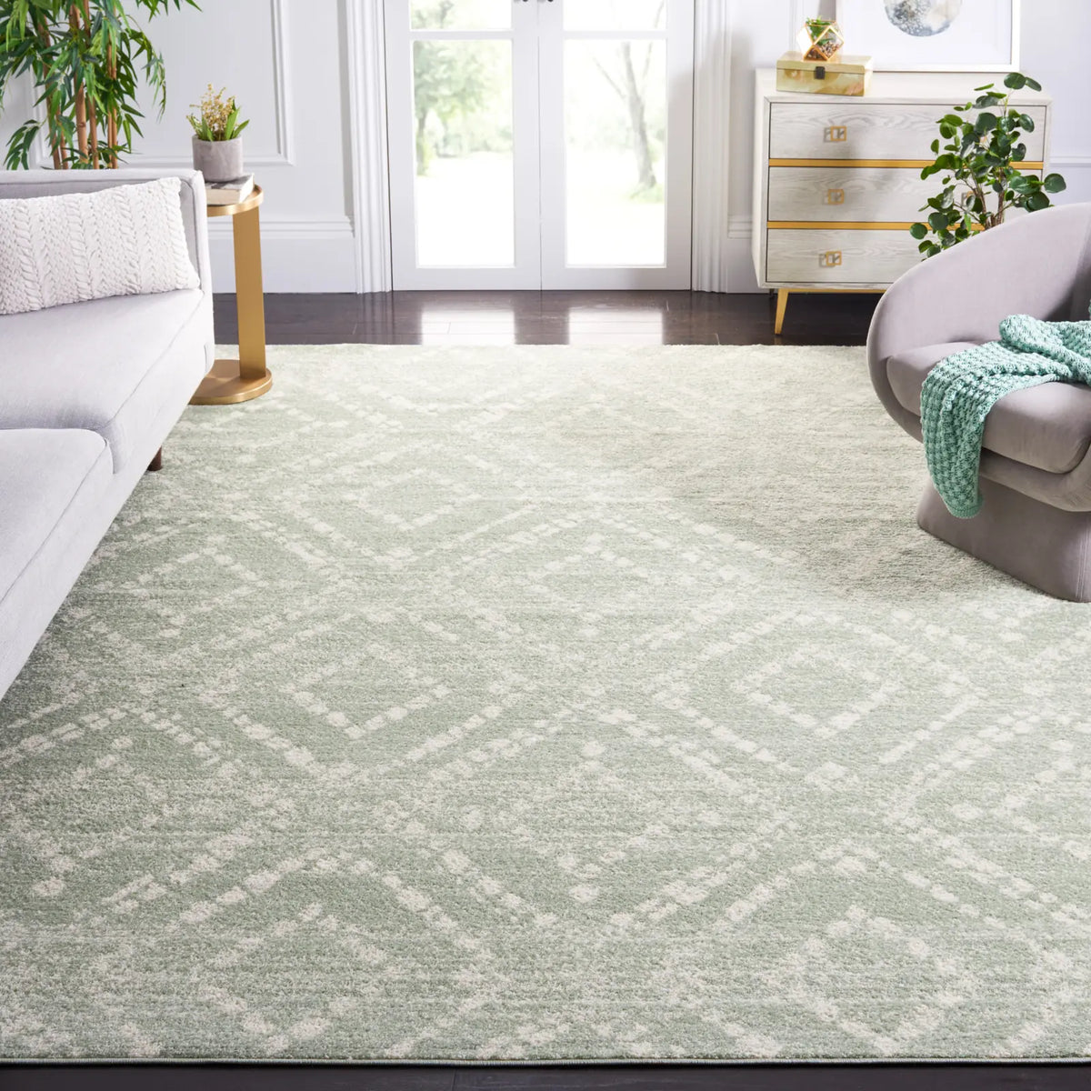 Safavieh Adirondack 10'-0" x 14'-0" Rug in Green / Ivory