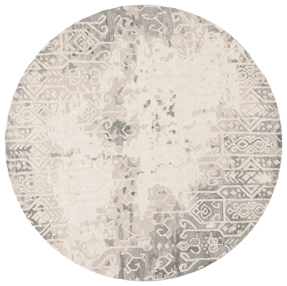 Safavieh Ebony 6'-0" x 6'-0" Rug in Silver / Ivory