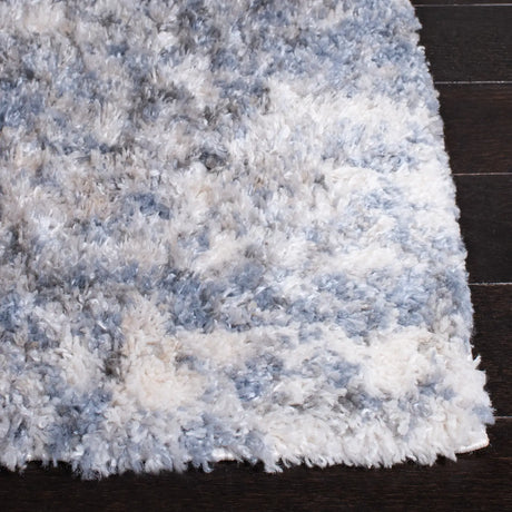 Safavieh Berber Shag 200 4'-0" x 6'-0" Rug in Ivory / Blue