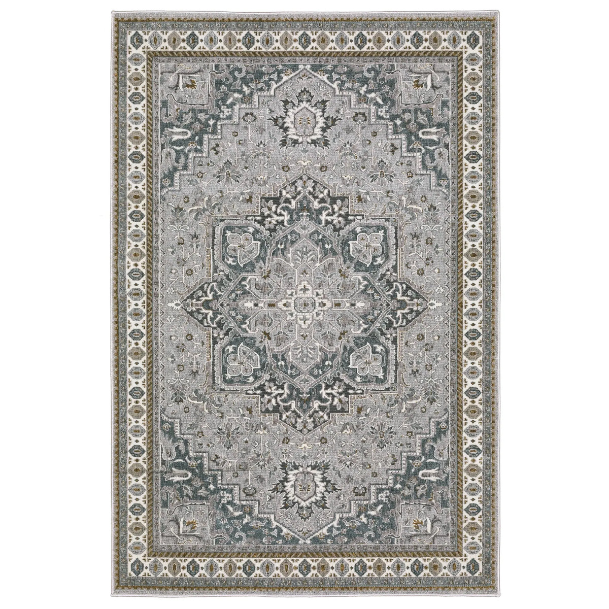 Oriental Weavers Sphinx Ellington Ell02 Blue/ Grey Rug - main flat