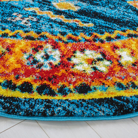 Safavieh Vintage Hamadan 6'-7" x 6'-7" Rug in Blue / Orange