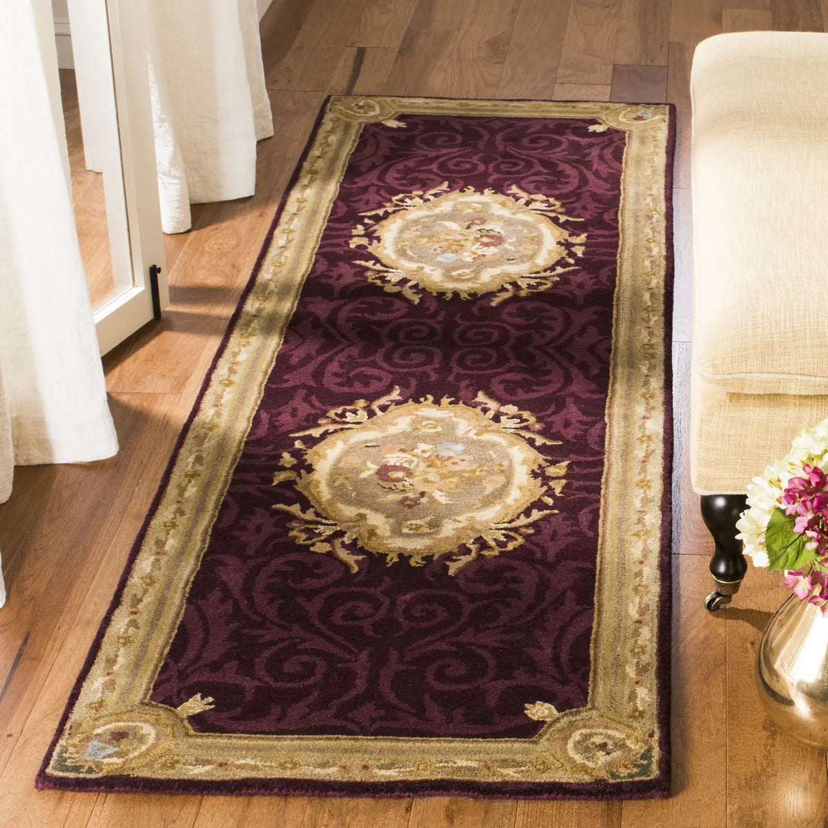 Safavieh Empire 2'-6" x 10'-0" Rug in Dark Red / Dark Beig