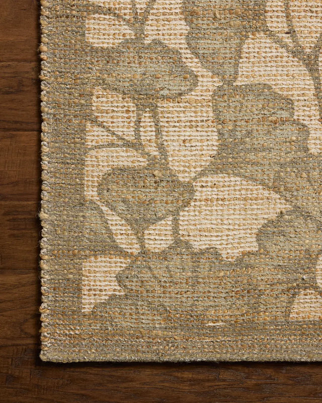 Chris Loves Julia x Loloi Rue RUE-02 Olive / Sage Rug - corner on wood