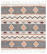 Safavieh Kenya 7'-0" x 7'-0" Rug in Ivory / Black-Orange